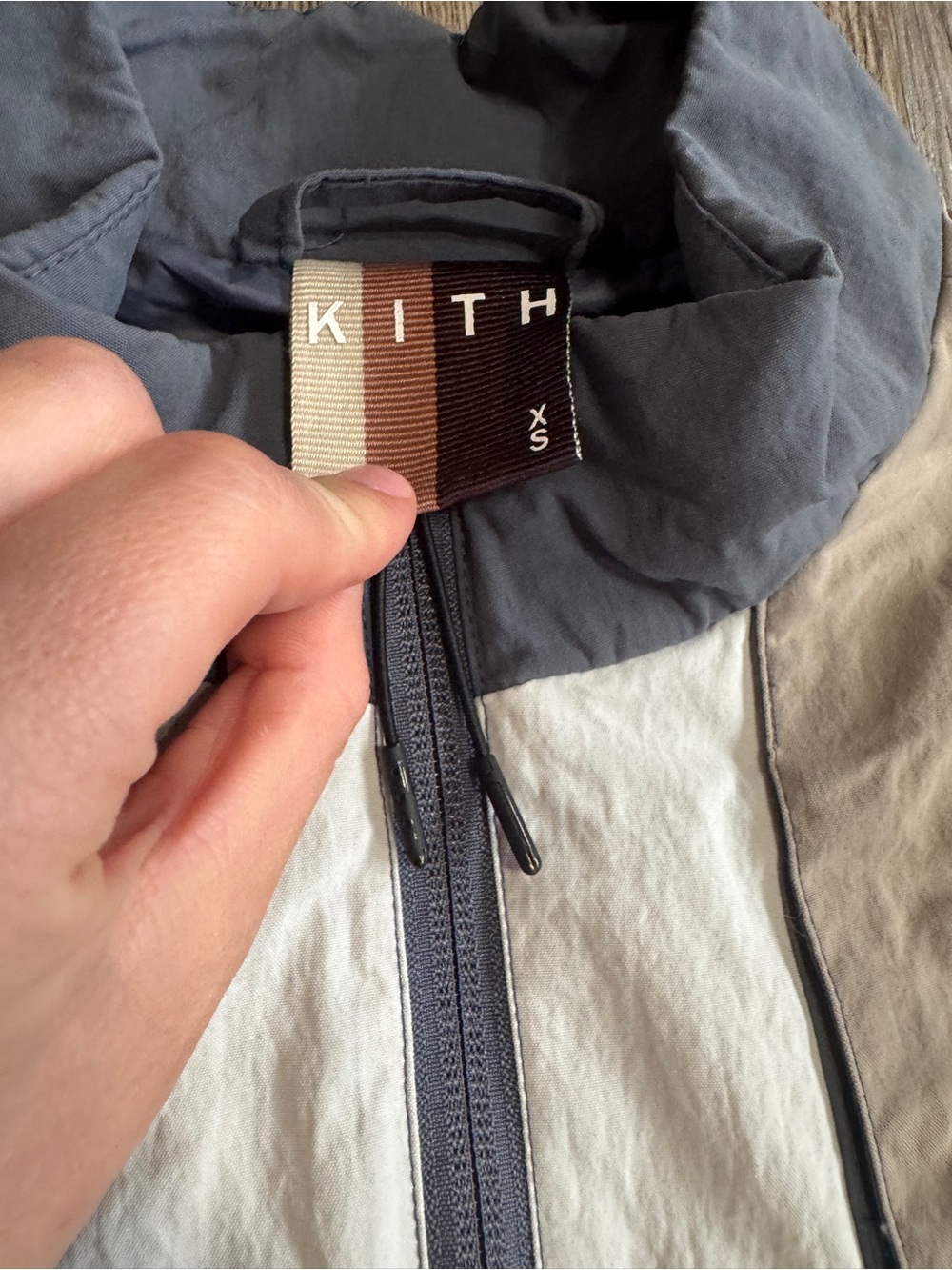 Kith Men's Colorblock Windbreaker Jacket - Gray, White, Taupe - Picture 3 of 3